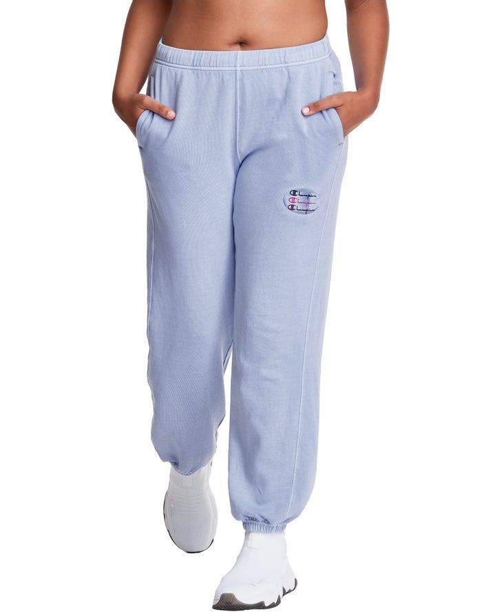 Champion Womens Sweatpants NZ - Lightweight Fleece Light Blue ( 5810-UARZE )